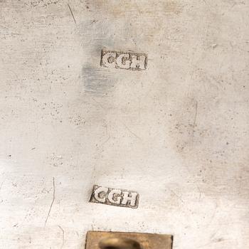 Folk costume jewellery, silver with glass stones.