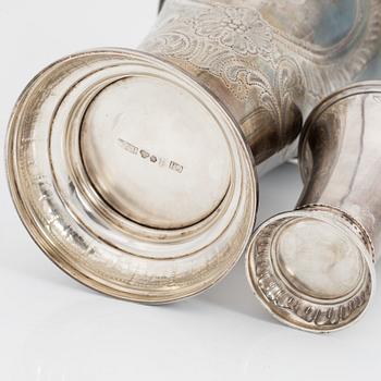 Bägare, 2 st, silver, CG Hallberg och GAB, Stockholm, 1952 respektive 1965.