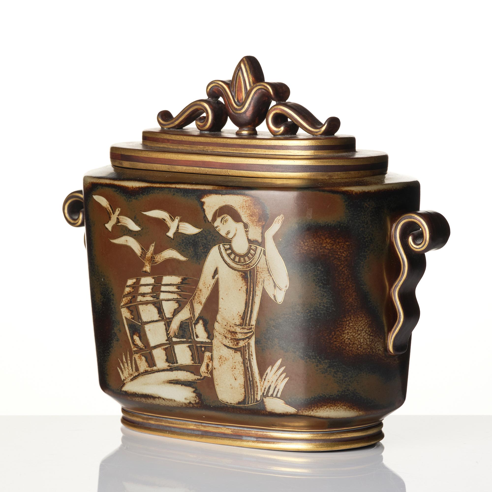 Gunnar Nylund, An urn, 'Flambé', ALP Lidköping mid-20th century.