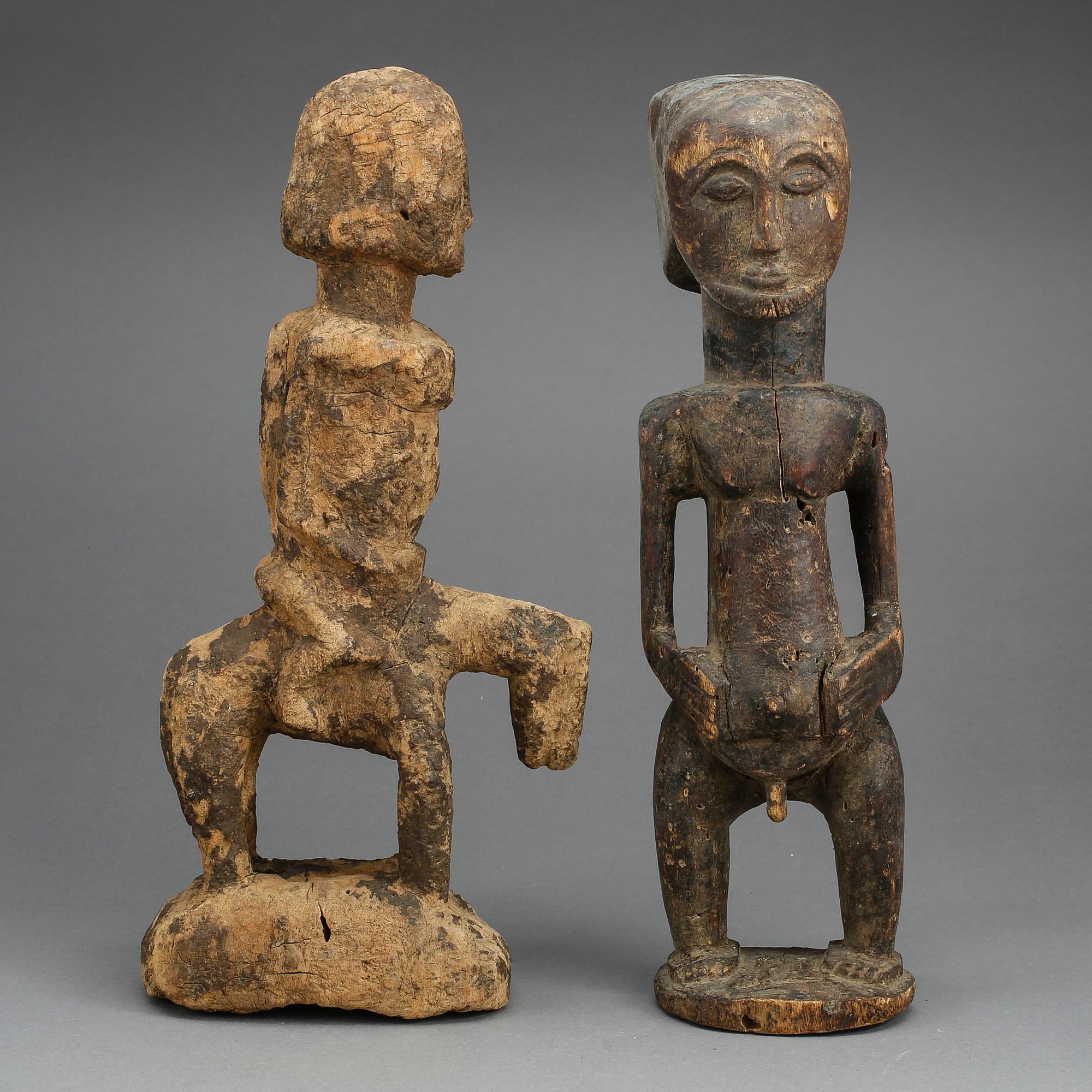 SKULPTURER, 2 st, Afrika, 1900-tal.