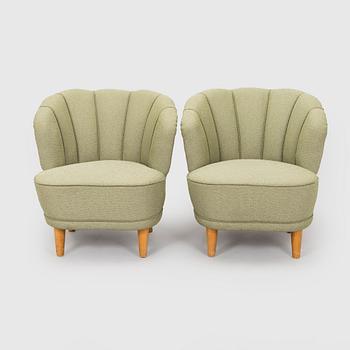 A 1950s pair of armchairs "Elisabeth" for Asko Finland.