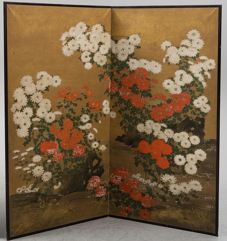 Two Japanese screens, early 20th Century.