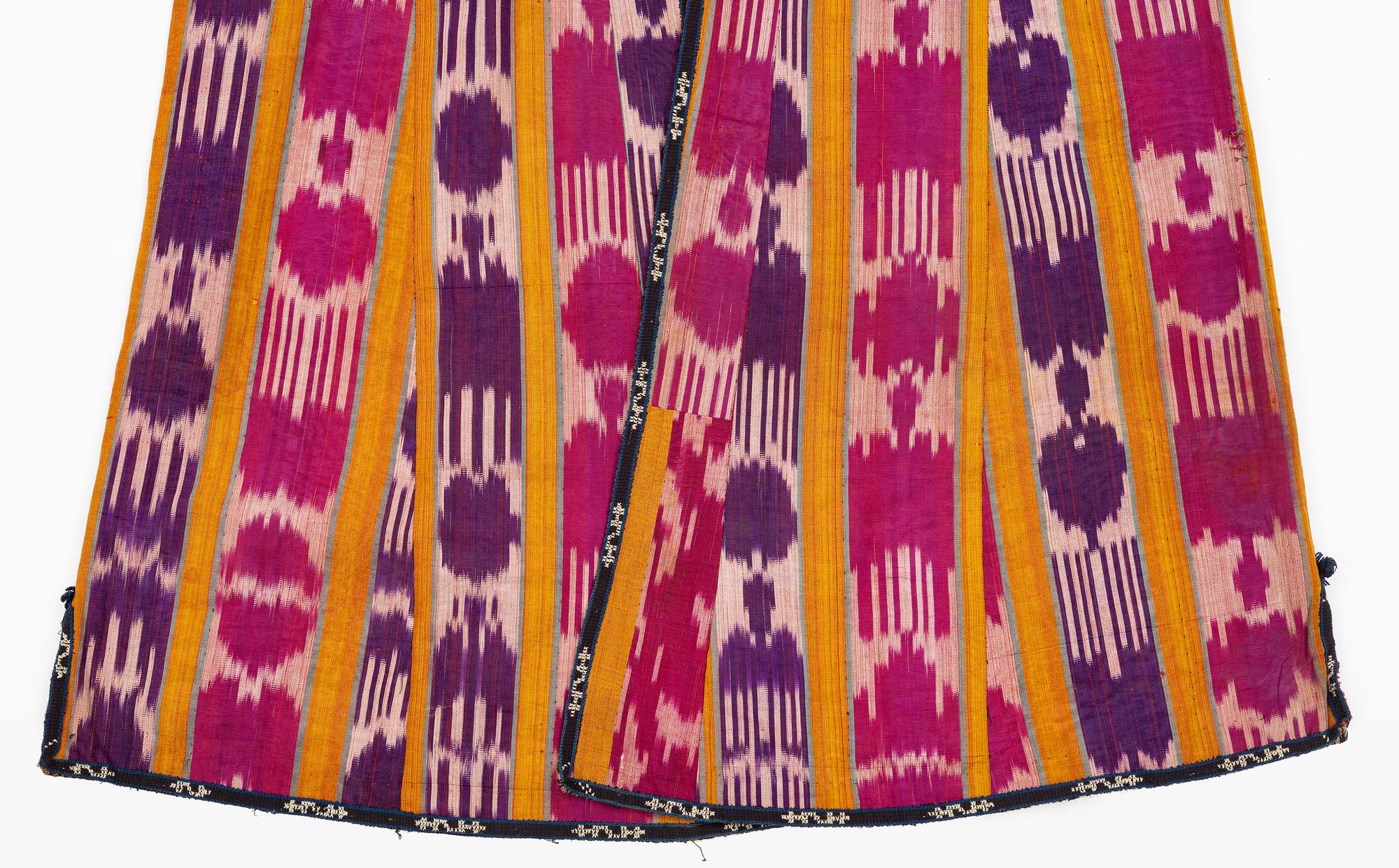 A woman’s Chapan, silk and cotton Ikat, Central Asia, 1880s.