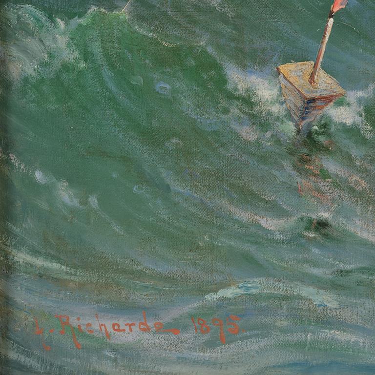 Ludvig Richarde, The steam corvette "Freja" in a lateral view.