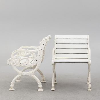 A garden sofa, a table and a pair of chairs, Byarums bruk.