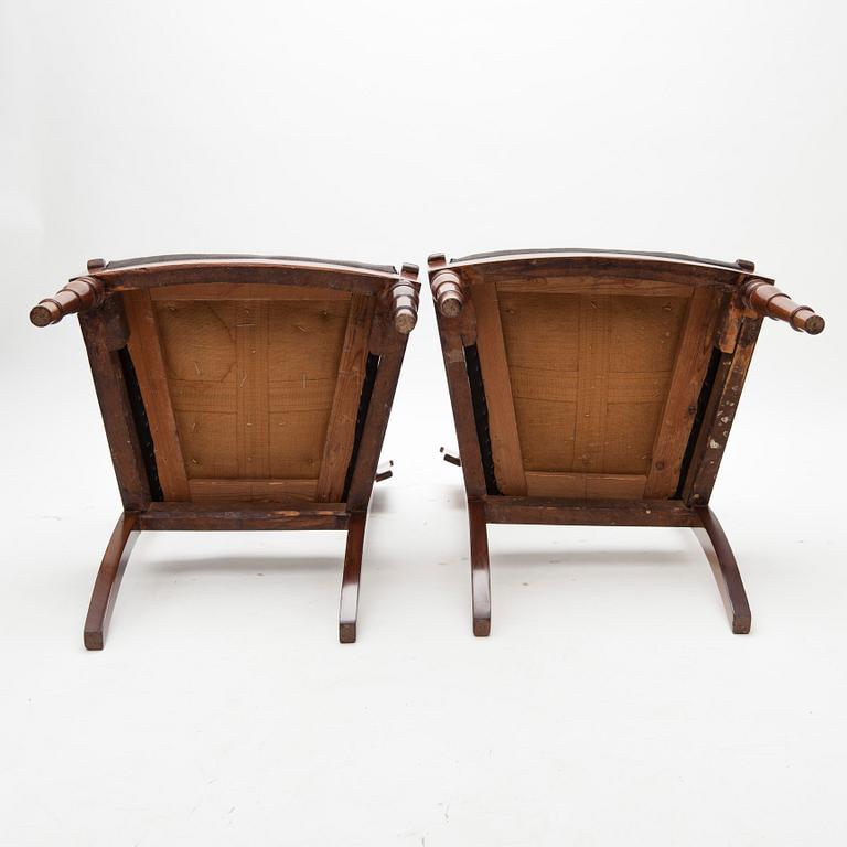 KARMSTOLAR, ett par, biedermeier, Ryssland 1800-talets mitt.