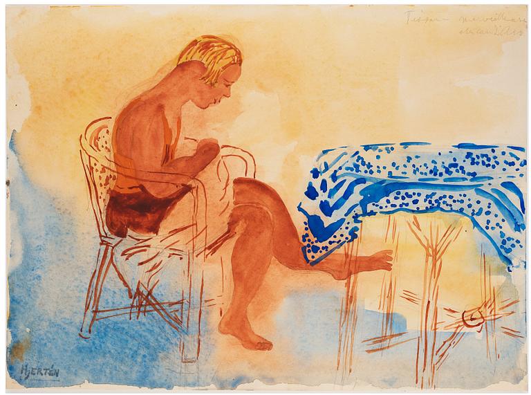 Sigrid Hjertén, Lady by the table.