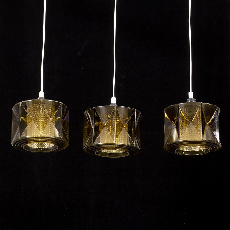 TAKLAMPOR, 3 st, glas, Carl Fagerlund, Orrefors.