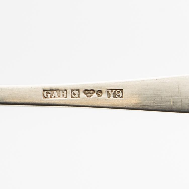 Jacob Ängman, Cutlery approx. 97 dlr "Rosenholm" silver GAB 1990s.