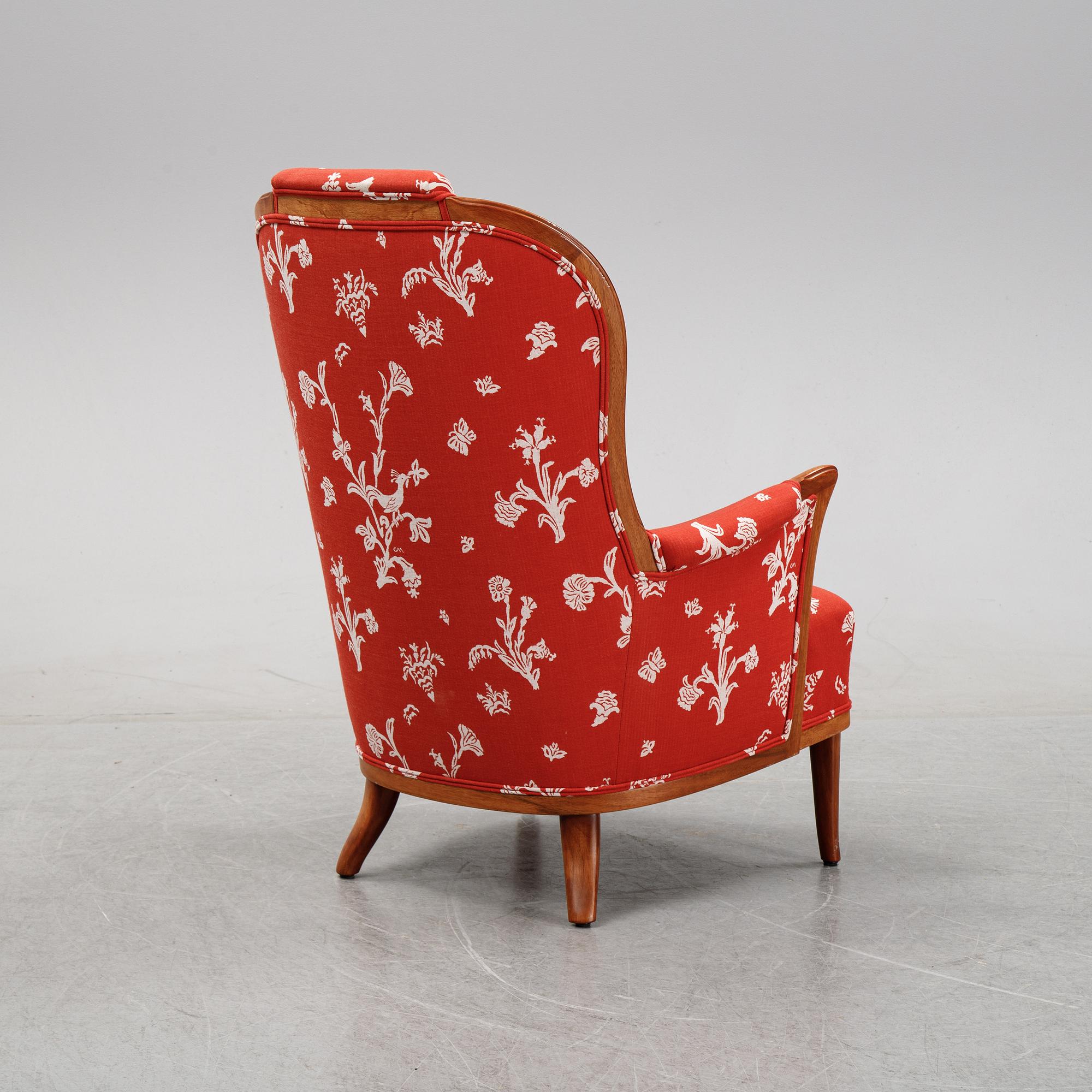 A 'Vår fru' armchair designed by Carl Malmsten, AB OH SJögren, Tranås, second half of the 20th century.