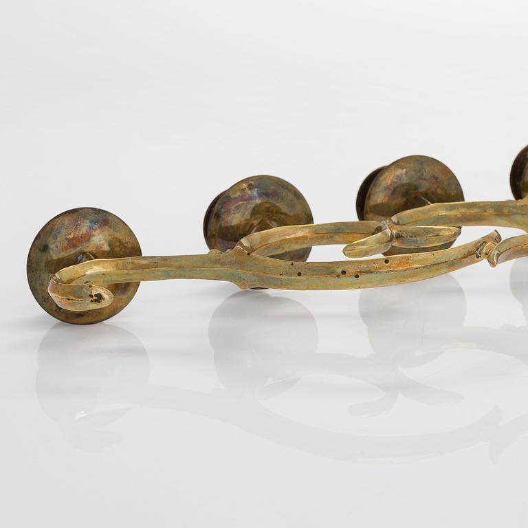 Paavo Tynell, A 1920/1930s brass candelabrum for Taito, Finland.