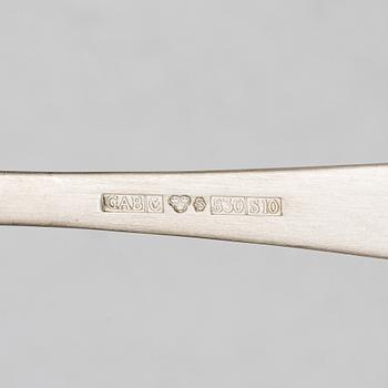 Jacob Ängman, Silver cutlery, 'Rosenholm', GAB, Stockholm and Eskilstuna, some 1962 (17 pcs).