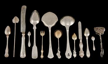 PARTI SILVER, 22 delar, 1800/1900-tal. Vikt 560 g.