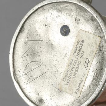 MÅLKÄRL, tenn, Baltzar Rokus, verksam 1743-1788 i Arboga. Kontrollerad 1758.