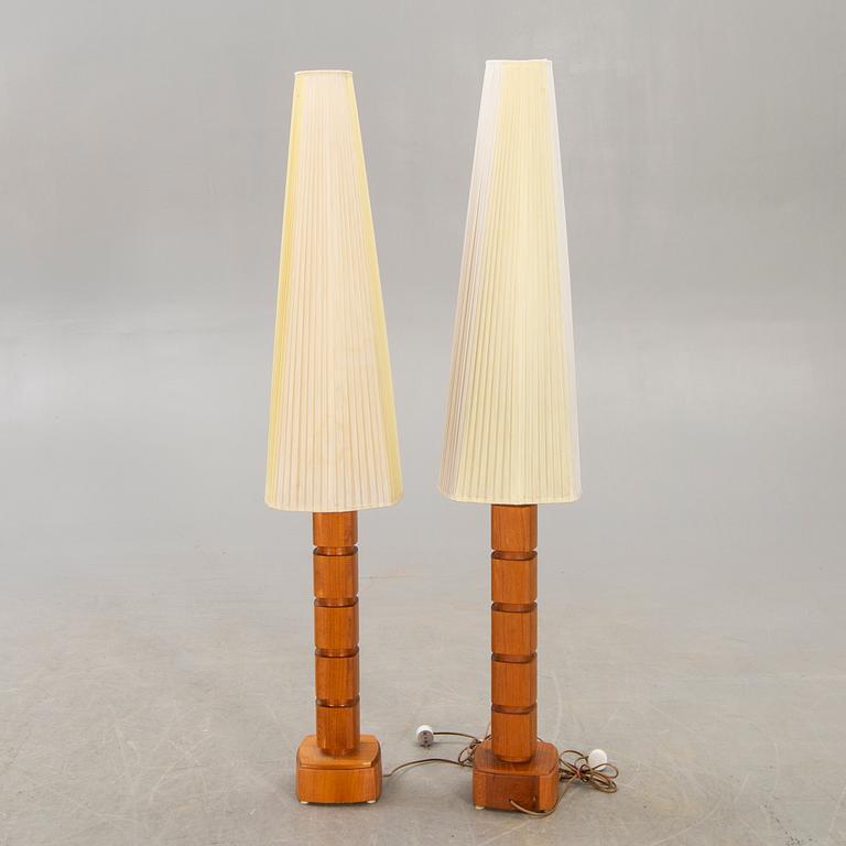 A pair of Stilarmatur teak floor lamps Tranås, 1960s.