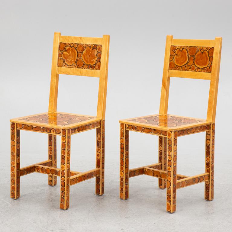 Dining table with 4 chairs, second half of the 20th century.