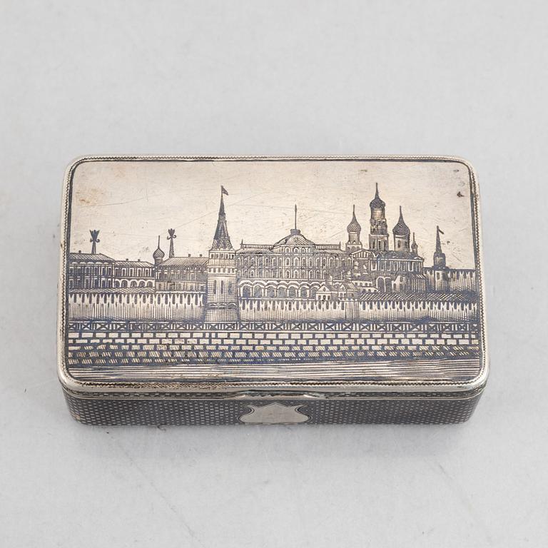 Dosa, silver med niellodekor, Moskva, Ryssland 1888.