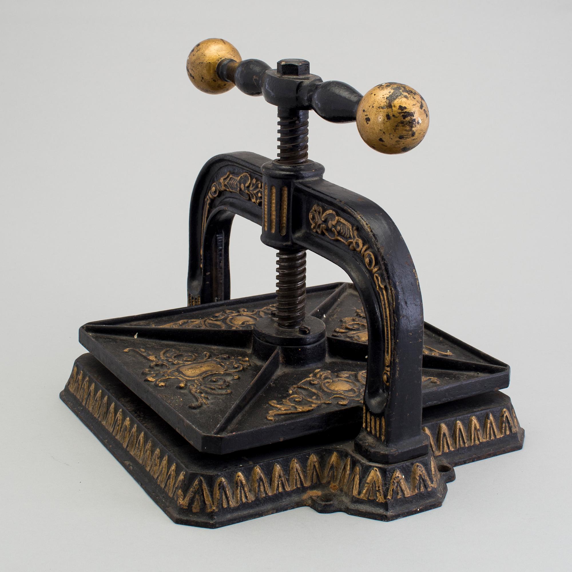 VÄXTPRESS, gjutjärn, omkring år 1900.