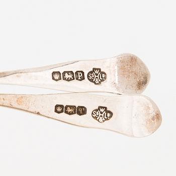 Kryddset, 5 dlr, sterlingsilver, glas, Sheffield England 1932 och 1933. I originallåda.