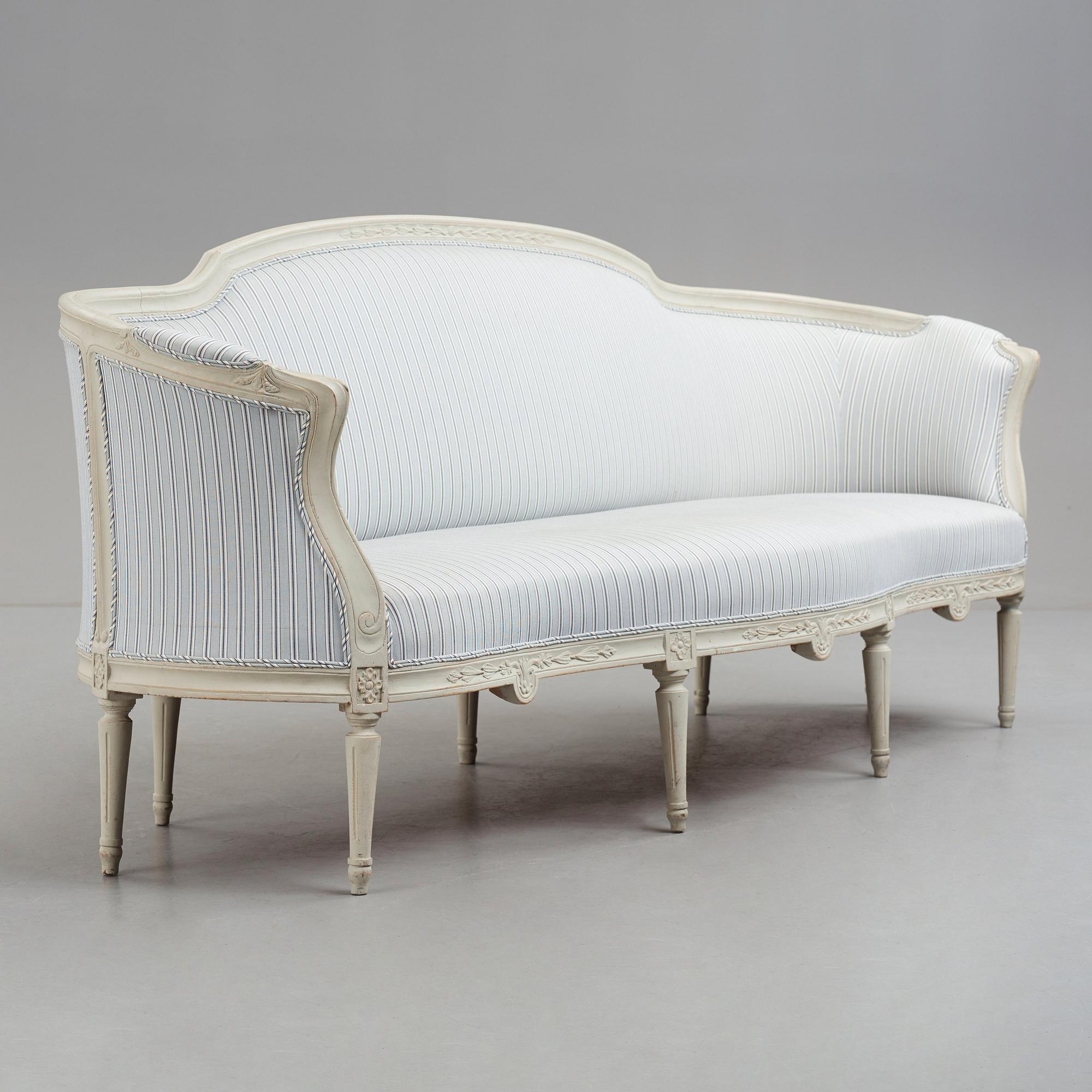 Soffa, 1700-talets slut, Gustaviansk.