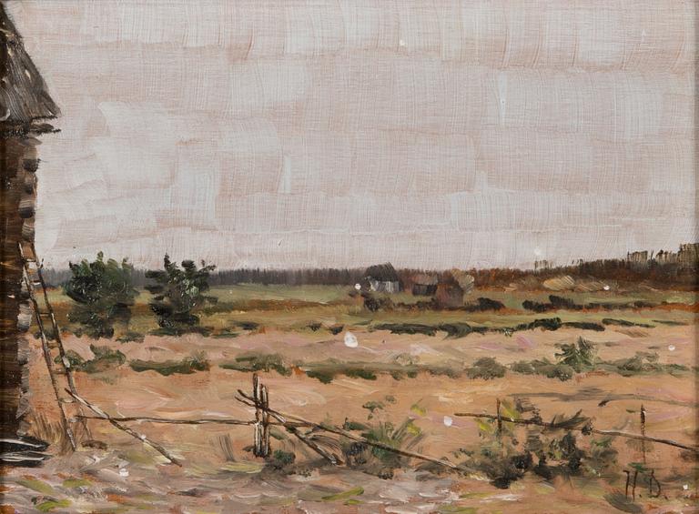 Helge Dahlman, olja på pannå, signerad.