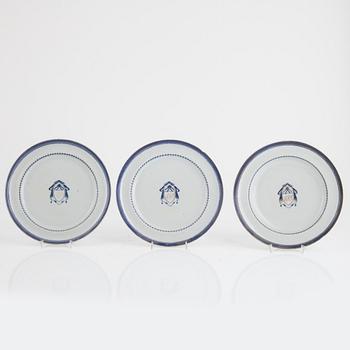 Servisdelar, 10 delar, porslin, Kina, Qianlong (1736-95) & Jiaqing (1795-1820).