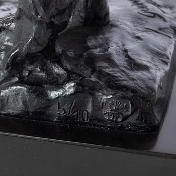 Gudmar Olovson, sculpture. Signed. Numbered. Foundry mark. Bronze, total height 41.5 cm, length 12 cm.