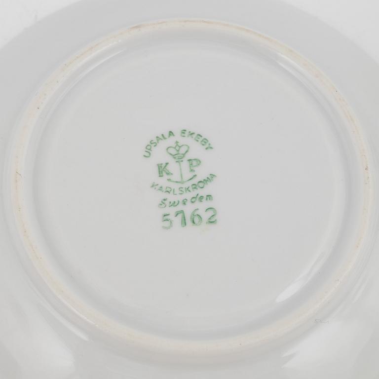 Arthur Percy, five coffee cups and saucers, 'Linda', Upsala Ekeby Karlskrona.