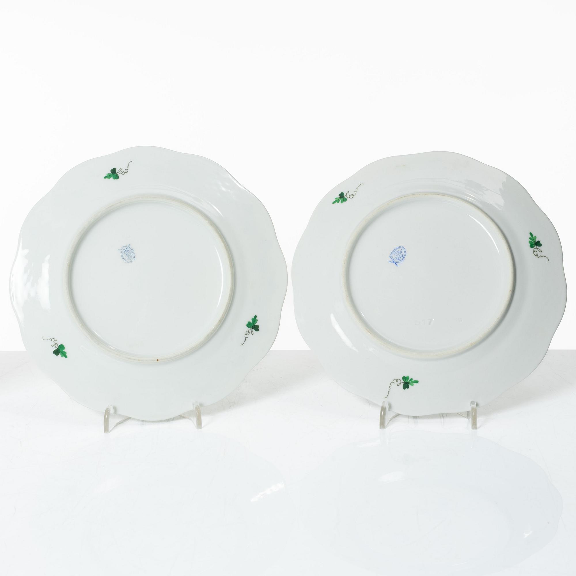 A 42-piece 'Chinese Bouquet' porcelain service and six 'Waldstein rose' coffee cups with saucers, Herend, Hungary.