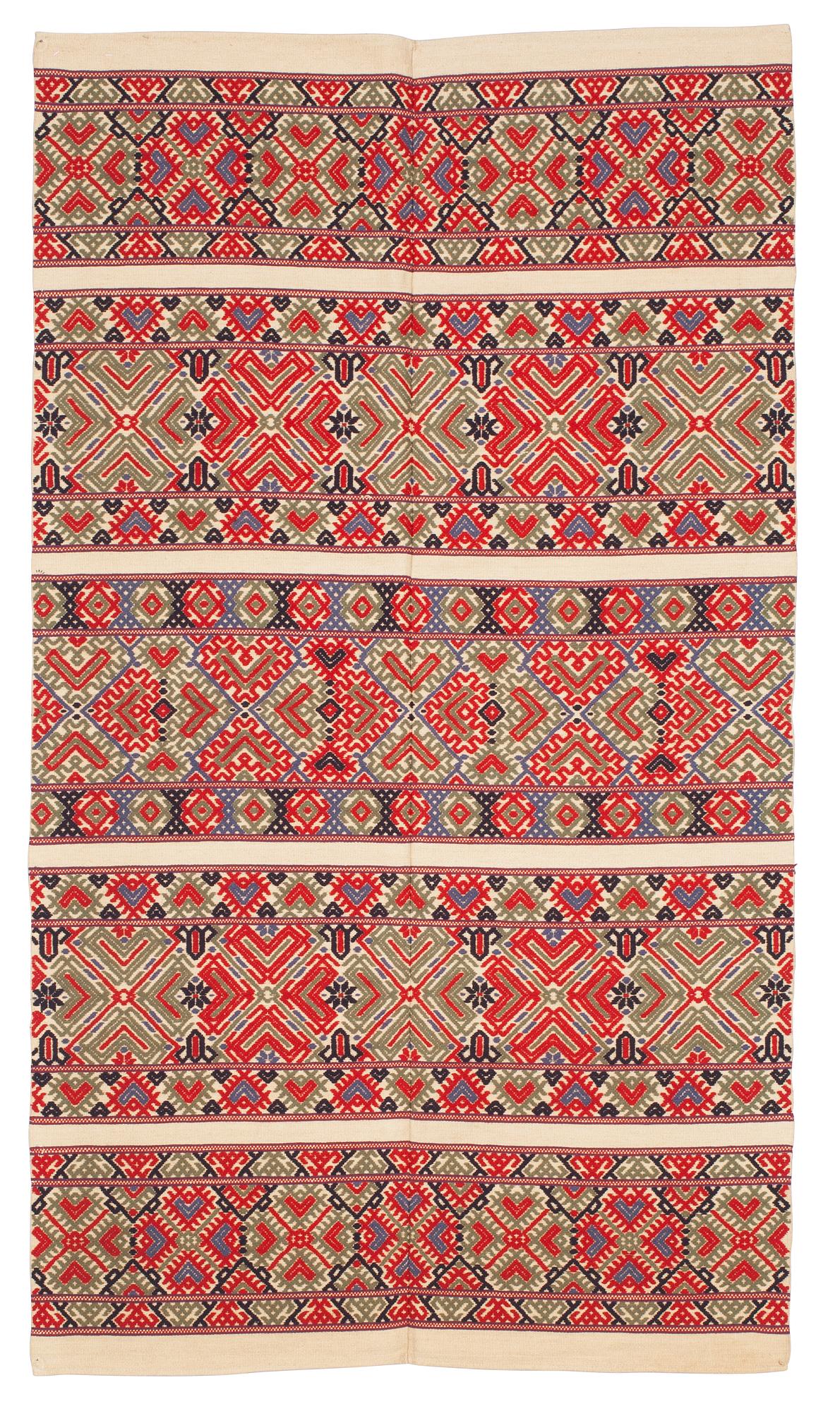 TÄCKE, krabbasnår. 186 x 105,5 cm. Sydsverige omkring 1900.