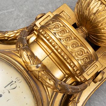 A Gustavian wall pendellum clock, by Michael Åmarck Stockholm, second half of the 18th Century.