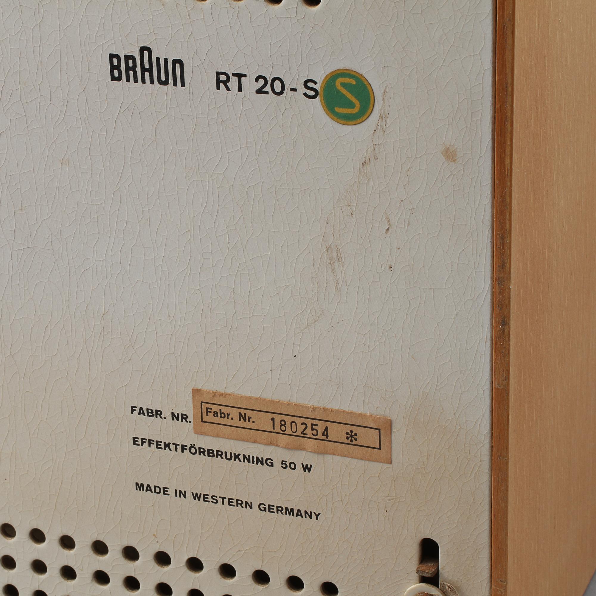 RADIO, "RT 20", Dieter Rams för  Braun, modellen formgiven 1963.