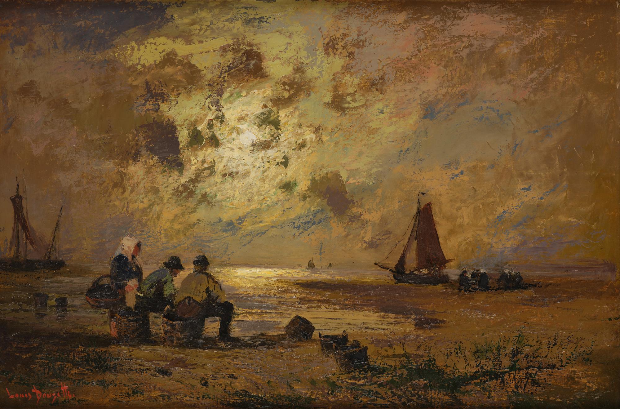 Louis Douzette, Coastal landscape.