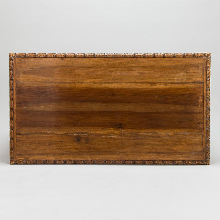 Walnut table, based on a model from Palazzo Pesaro in Venice, Purchased in 1893, Italy.