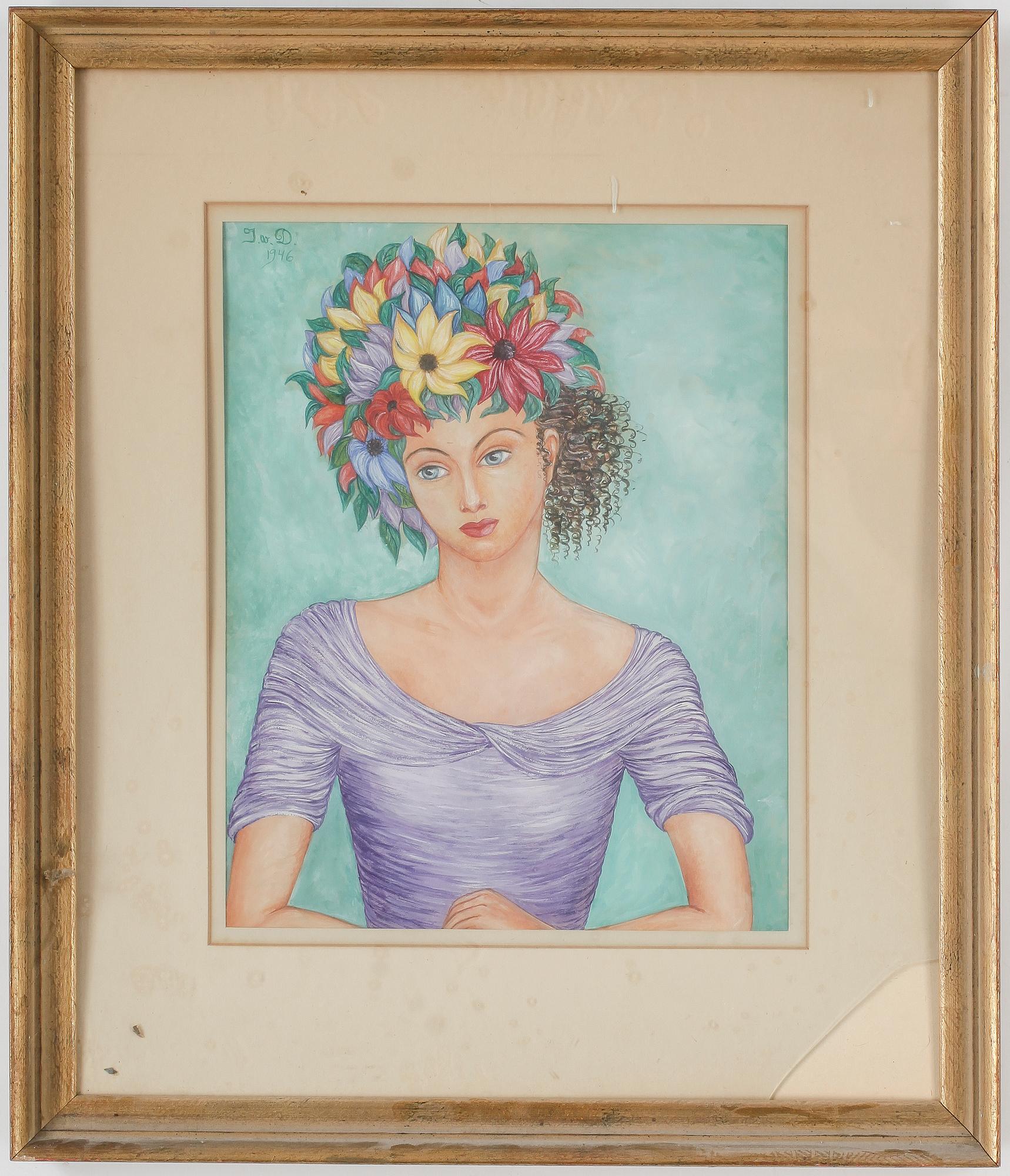 SIMONE DE DARDEL, blandteknik, signerad o daterad 1946.