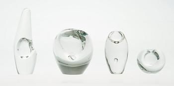 Timo Sarpaneva, TIMO SARPANEVA, ART GLASS, 4 PIECES.