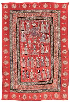 389. An antique Rasht embroidery, Northern Iran, c. 251 x 170 cm.