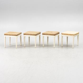 A set of four Gustavian stools, early 19th century.