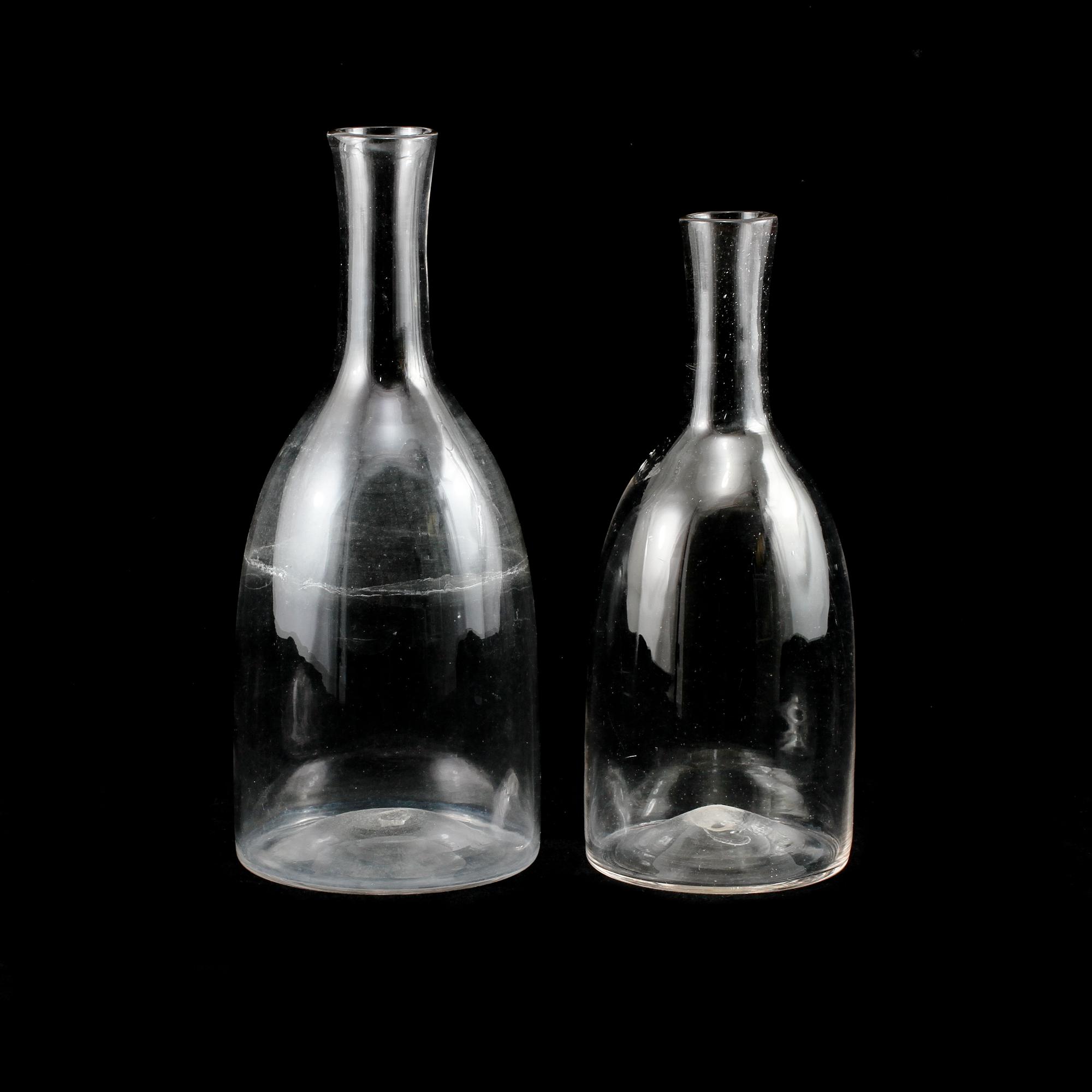 KARAFFER, 2 st, glas, 1800-tal.