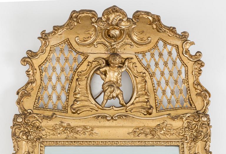 A mirror and console table, second half 20th century.