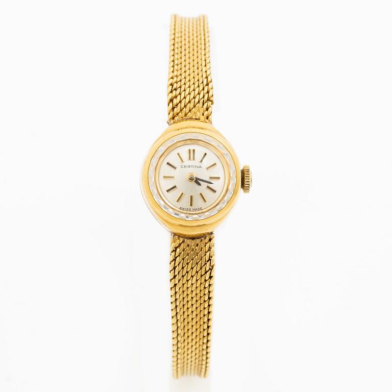 Certina, wristwatch, 15.5 mm, 18K gold.