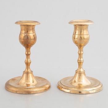 Tree Pairs of Swedish Brass Candlesticks from Skultuna Messingsbruk, 19th Century.