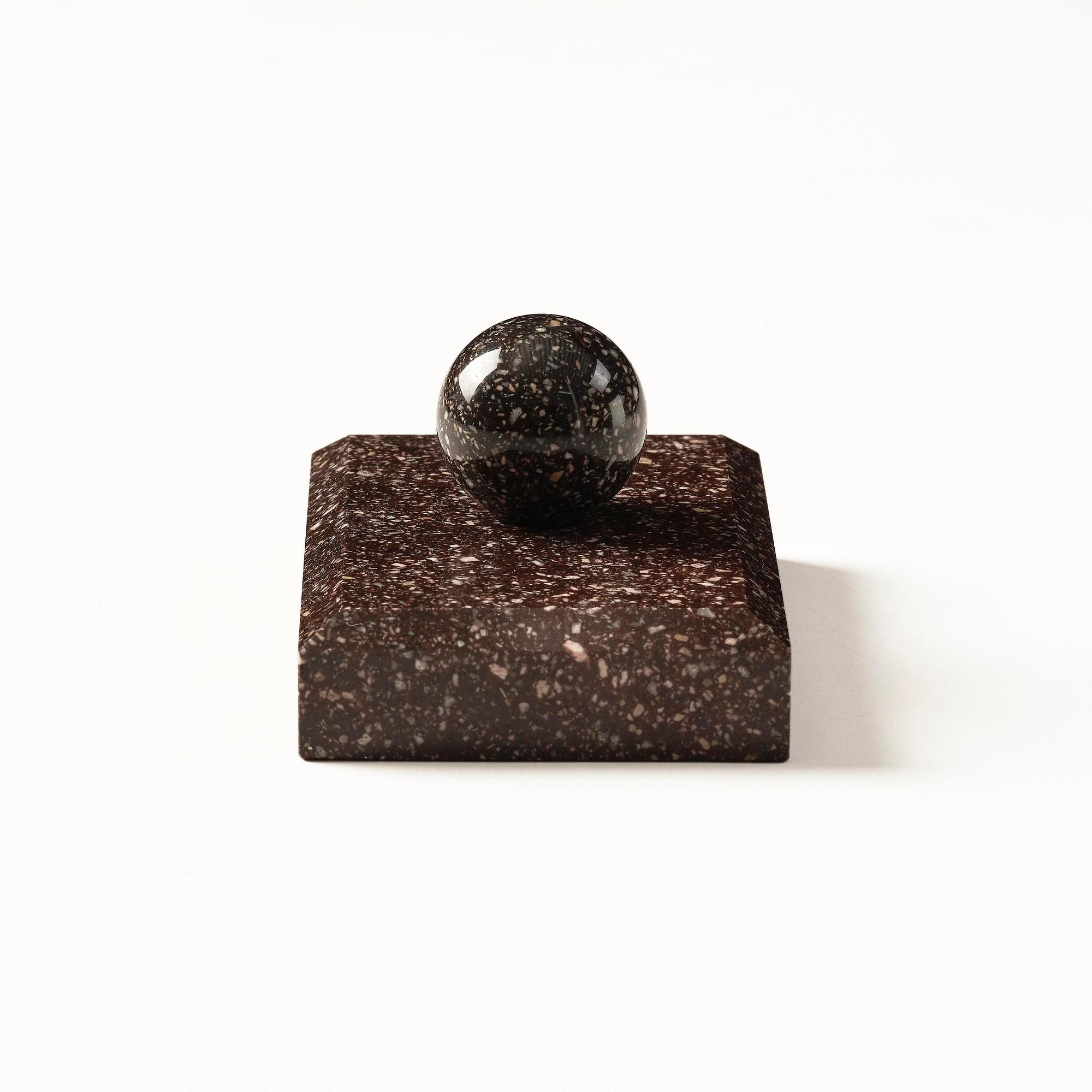 A 'Blyberg' porphyry Empire paperweight from Älvdalen, first part 19th century.