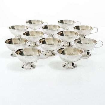 Punsch cups, 12, sterling silver, Sweden.