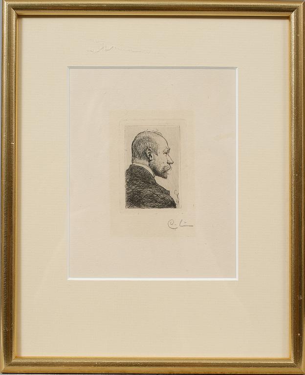 CARL LARSSON, etsning, monogramsignerad.
