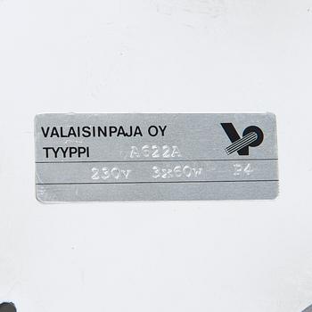 Alvar Aalto, taklampa, modell A622A, tillverkare Valaisinpaja Oy, 1900-talets slut.