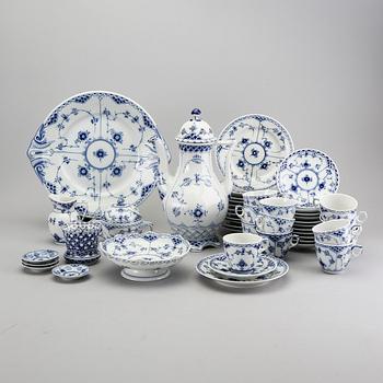 Tableware Blue fluted halvblonde Royal Copenhagen Denmark second half of the 20th century porcelain.