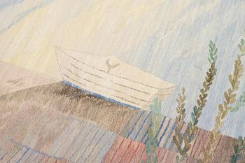 Susanne Henriques, a tapestry triptych, 'Strukturerad natur' c. 223 x 176 (one 165) cm, signed AB MMF SH.