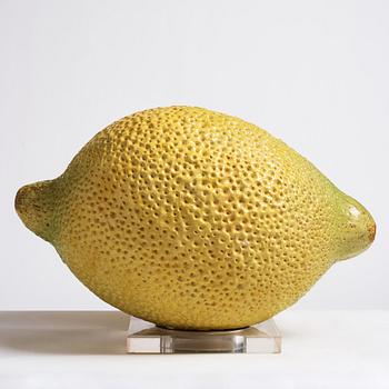 Hans Hedberg, a large faience sculpture of a lemon, Biot, France, early 1990s.