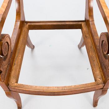 VENÄLÄINEN NOJATUOLI, biedermeier, 1820-1840-luku.